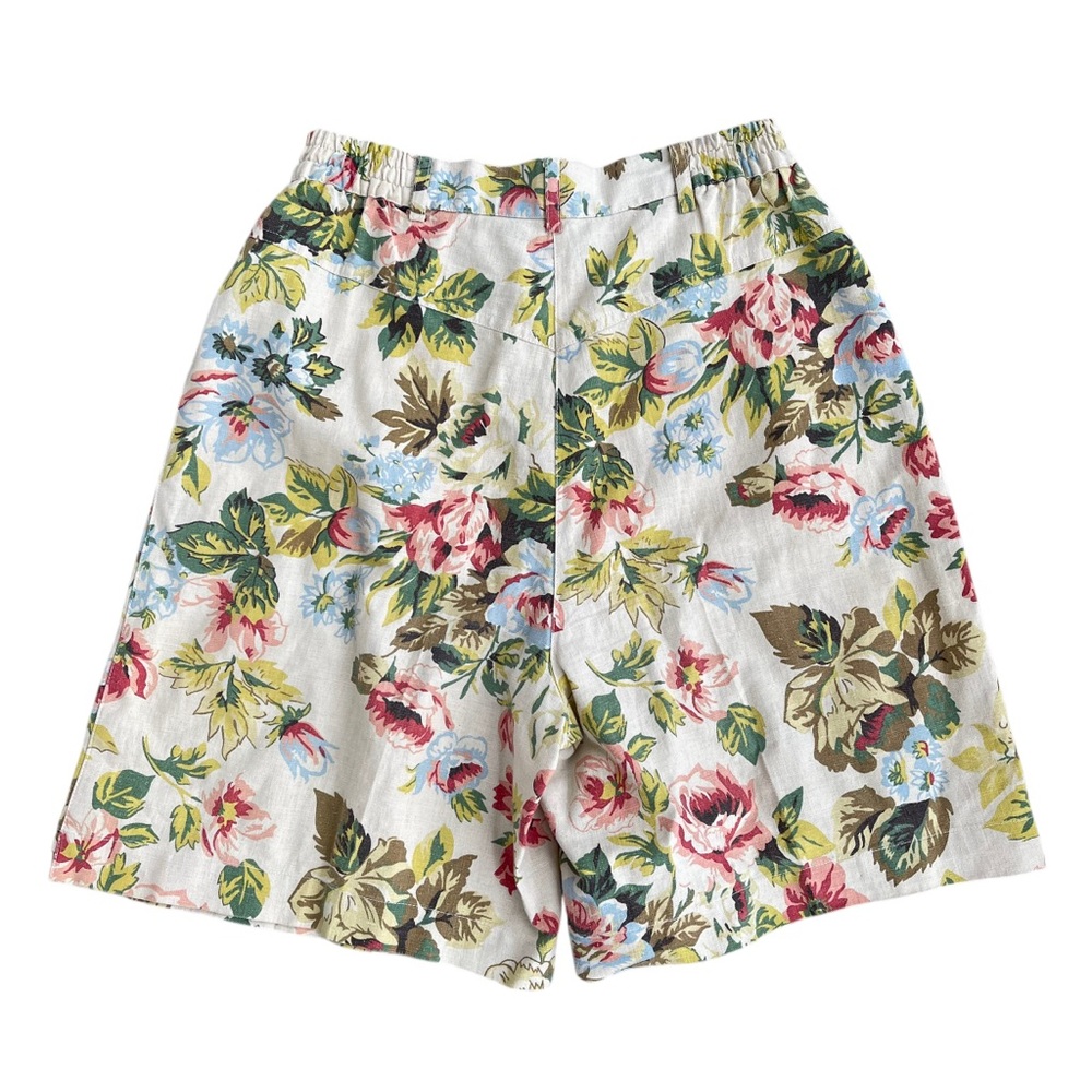 🌸 Vintage Ashleigh Morgan Linen Blend Floral High Rise Shorts Size 6 - Picture 3 of 3